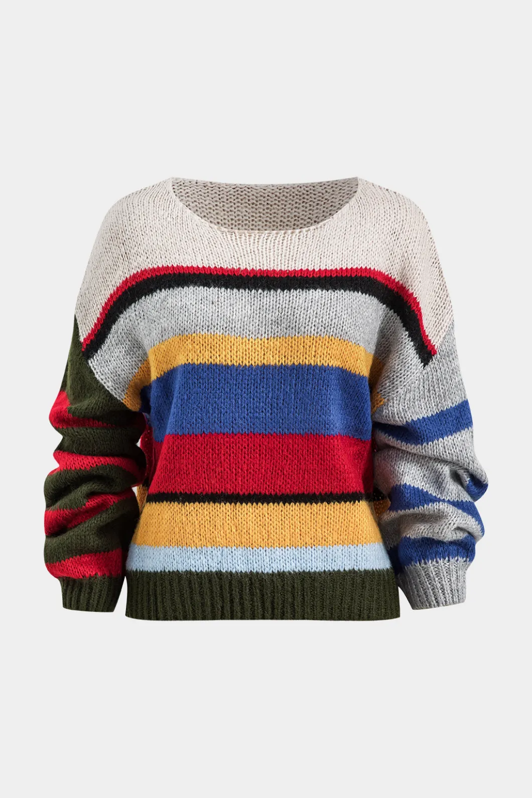 Basic Knit Color Block Long-Sleeve Top>MICAS Sale