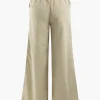Basic Linen Drawstring Wide Leg Pants>MICAS Online