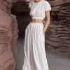 Basic Linen High Waist Maxi Skirt>MICAS Discount