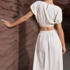 Basic Linen High Waist Maxi Skirt>MICAS Discount