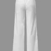 Basic Linen-Blend Straight Leg Pants>MICAS Clearance