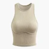 Basic Rib Seam-detail Sleeveless Tank Top>MICAS Hot