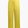 Basic Satin High Waisted Straight Leg Trousers>MICAS Clearance