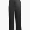 Basic Satin High Waisted Straight Leg Trousers>MICAS Clearance
