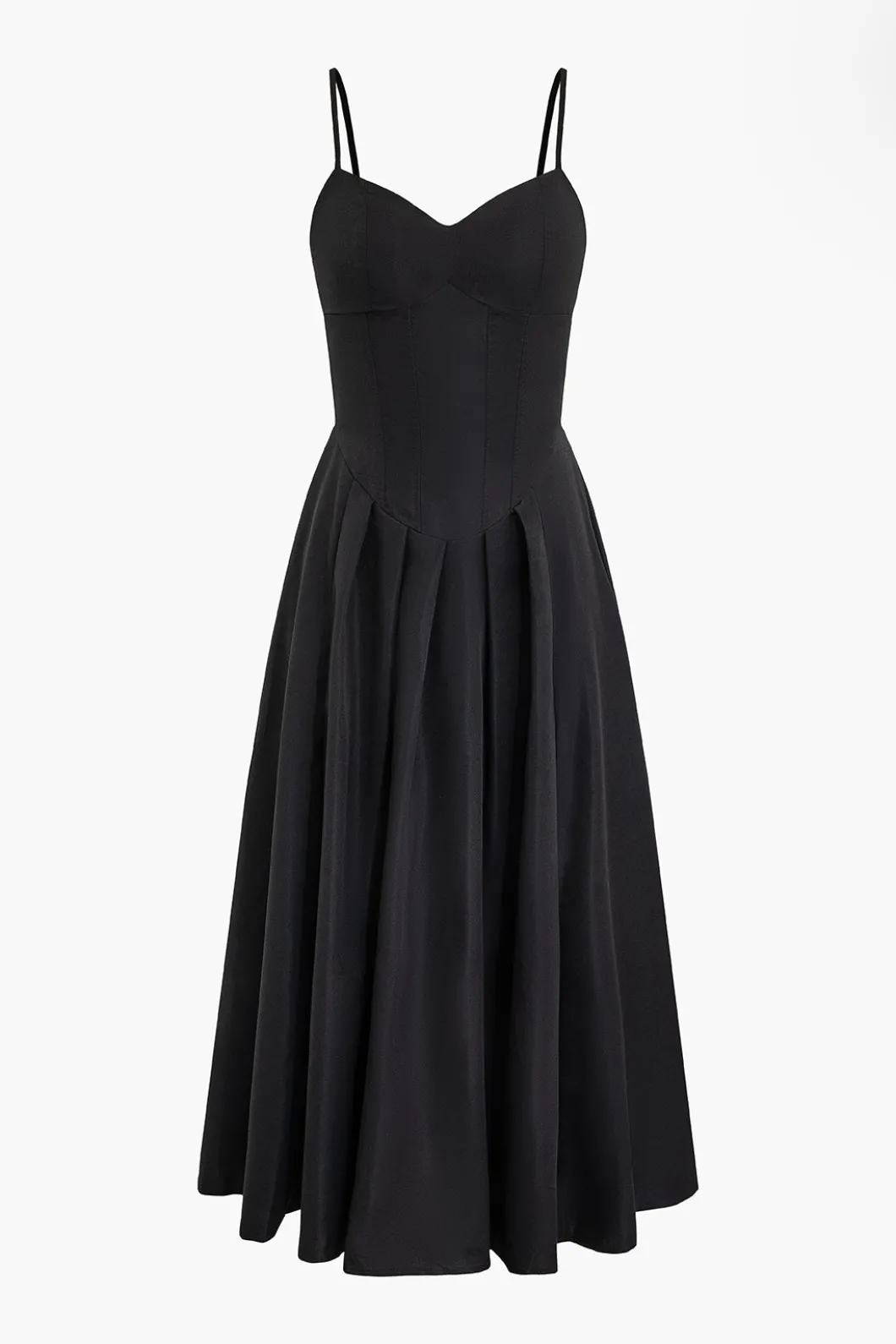 Basic Solid Corset Midi Dress>MICAS Online