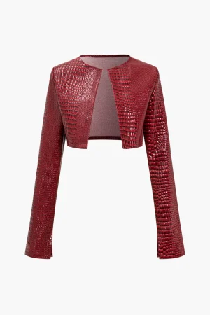 Basic Solid Crop Jacket>MICAS Sale