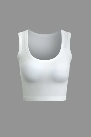 Basic Solid Crop Tank Top>MICAS Clearance