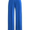 Basic Solid Crop T-shirt And Pleated High Waist Wide Leg Pants Set>MICAS Fashion