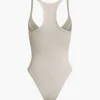 Basic Solid Deep-V Neck Bustier Bodysuit>MICAS Best