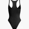 Basic Solid Deep-V Neck Bustier Bodysuit>MICAS Best