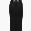 Basic Solid Faux Leather Midi Skirt>MICAS Outlet