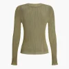 Basic Solid Knit Long-Sleeve Top>MICAS Sale