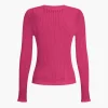 Basic Solid Knit Long-Sleeve Top>MICAS Sale