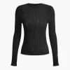 Basic Solid Knit Long-Sleeve Top>MICAS Sale