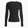 Basic Solid Knit Long-Sleeve Top>MICAS Sale