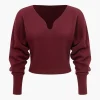 Basic Solid Knit Long-Sleeve Top>MICAS New
