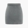 Basic Solid Knit Mini Skirt>MICAS Fashion