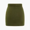 Basic Solid Knit Mini Skirt>MICAS Fashion