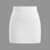 Basic Solid Knit Mini Skirt>MICAS Fashion