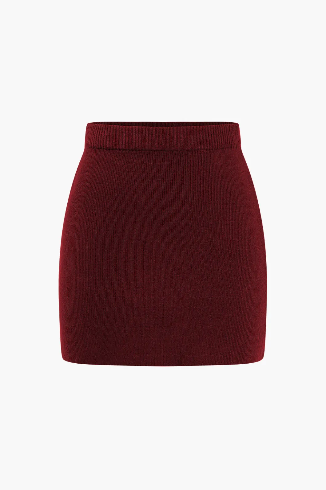 Basic Solid Knit Mini Skirt>MICAS Fashion