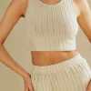 Basic Solid Knit Tank Top And High Waist Pants Set>MICAS Online