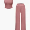 Basic Solid Knit Tank Top And High Waist Pants Set>MICAS Online