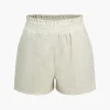 Basic Solid Linen Casual Shorts Set>MICAS Clearance