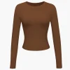 Basic Solid Round Neck Long Sleeve Top>MICAS Clearance
