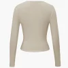 Basic Solid Round Neck Long Sleeve Top>MICAS Clearance