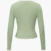 Basic Solid Round Neck Long Sleeve Top>MICAS Clearance