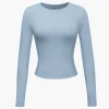 Basic Solid Round Neck Long Sleeve Top>MICAS Clearance