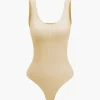 Basic Solid Round Neck Sleeveless Bodysuit>MICAS Discount