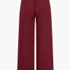 Basic Solid Ruched Wide Leg Trousers>MICAS Discount