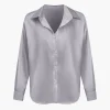 Basic Solid Satin Long-Sleeve Shirt>MICAS Sale