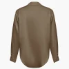 Basic Solid Satin Long-Sleeve Shirt>MICAS Sale