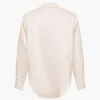 Basic Solid Satin Long-Sleeve Shirt>MICAS Sale