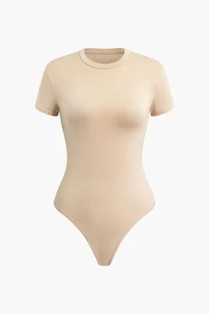 Basic Solid T-shirt Bodysuit>MICAS New