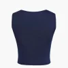 Basic Square Neck Cropped Tank Top>MICAS Clearance