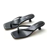 Basic Square Toe Thong Heeled Sandals>MICAS Outlet