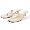 Basic Square Toe Thong Heeled Sandals>MICAS Outlet