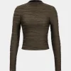 Basic Textured Long-Sleeve Top>MICAS Outlet