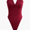 Basic V-neck Strapless Bodysuit>MICAS Outlet