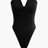 Basic V-neck Strapless Bodysuit>MICAS Outlet