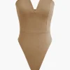 Basic V-neck Strapless Bodysuit>MICAS Outlet