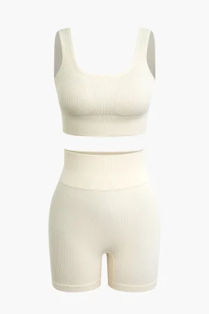 Basic Yoga Tank Top and Shorts Set>MICAS Online