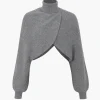 Batwing Sleeve Turtleneck Crop Sweater>MICAS Online