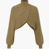 Batwing Sleeve Turtleneck Crop Sweater>MICAS Online