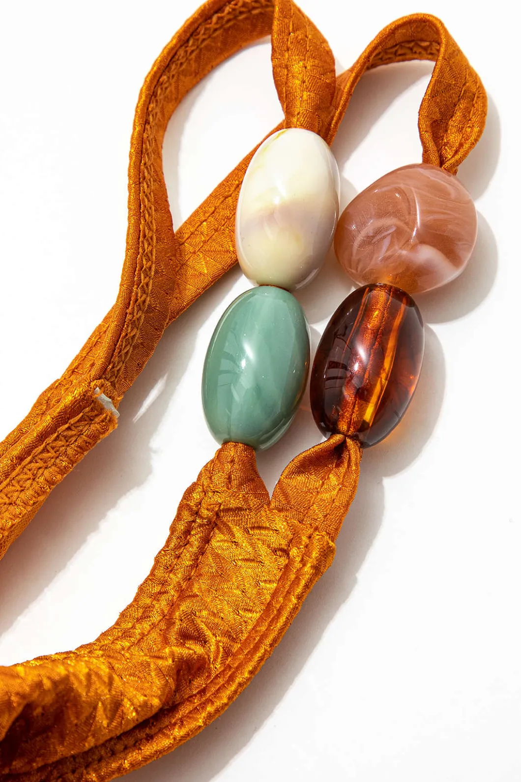 Bead Cut Out One Shoulder Swimsuit And Leaves Print Wrap Skirt Set>MICAS Online