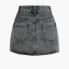 Belt Detail Flap Pocket Denim Mini Skirt>MICAS Clearance