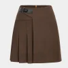 Belted Pleated High Waist Skirt>MICAS New